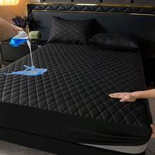 Capa Protetor De Colchão 100% Impermeavel Matelado Com Elastico - Preto - Visão 1