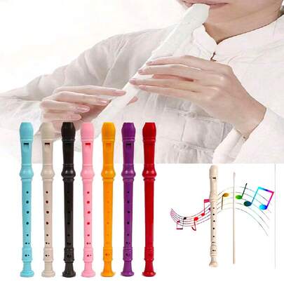 1pc (Standard 30cm, Premium 32cm) PVC 8-Hole Straight Soprano Recorder, Detachable 3-Section 6/8-Hole German Style Recorder For Performance, Learning, Teaching And Practice