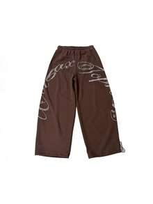 Quần nỉ đính đá lấp lánh, phong cách retro Mỹ, dáng rộng thoải mái, thích hợp cho khiêu vũ jazz, thích hợp mặc thường ngày. - màu nâu - Xem 5