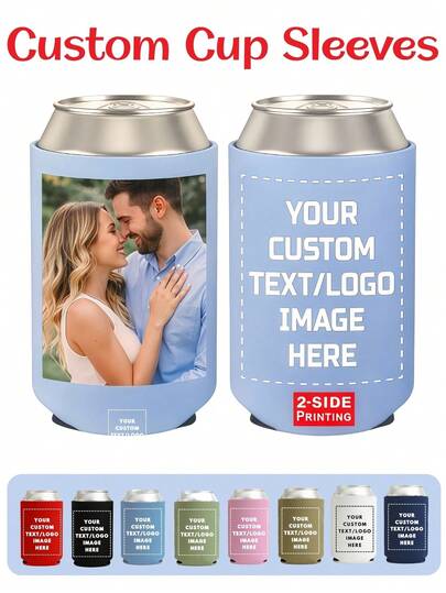 Custom Photo Can Cooler, Personalized Insulated Cooler, Custom Image Printed Cooler, 8+ Colors, Unique Birthday Gift, Wedding Party Decoration, Holiday Decor Mother's Day Graduation,Customizable Can Cooler Suitable For Valentine's Day,For Mother's Day