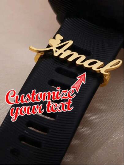 Stainless Steel Watch Band Decoration - Father's Day, Birthday Customized Gift - Elegant Letter And Heart Design - Perfect Gift For Loved Ones