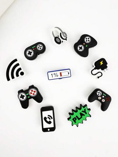 10个时尚卡通鞋饰挂件，可拆卸鞋配件，适用于运动鞋、凉鞋、拖鞋