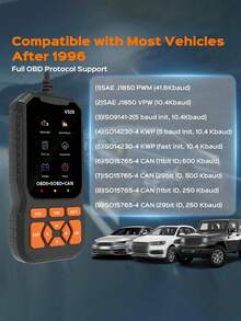 OBD2诊断扫描工具，发动机故障码读取器，带重置功能，支持模式6、模式8和I/M就绪测试，自动检查发动机故障灯，兼容1996年及之后生产的所有OBDII车辆。 - 彩色 - 查看 6