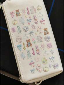 Kawaii Cute Bear Bunny Stickers For Journaling, Transparent Clear Pastel Aesthetic Waterproof Vinyl Stickers For Scrapbooking Planner Diary Stationery Laptop Phone Case Water Bottle DIY Crafts School Supplies Gift For Girls Teens Kids - To5547 - View 3
