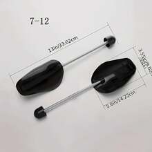 12pcs Adjustable Plastic Shoe Trees, Spring Shoe Trees For Boots Support, Men's Black Shoe Trees, Shoe Accessories - Black - View 2