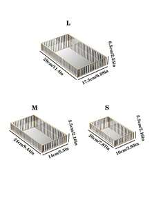 1 Exquisite Transparent Rectangular Glass Jewelry Tray, Nordic Light Luxury Style, Gold Metal Frame, HD Glass Mirror, Multifunctional Storage Box, Large Capacity Display Rack, Suitable For Placing Jewelry, Accessories, Decorations, Fragrances, Glasses, Makeup Brushes, Cosmetics, Lipstick, Perfume, Key Storage - View 9