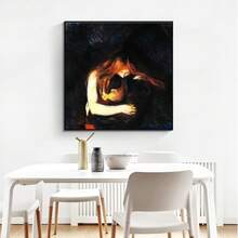 Yimissrui Edvard Munch Wall Art Canvas Prints -Love And Pain- Vampire Poster Abstract Expressionism Wall Art Dark Academia Painting Living Home Modern Cool Wall Decor Unframed (12x12in/30x30cm) Artistic Nature Artistic Nature - 有框架 - 查看 4