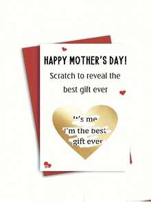 1 Set Interesting Mother's Day Scratch Card (With Envelope), Mother's Day Greeting Card Set, Interactive Card Reveals Special Mother's Day Gift, Suitable For Expressing Blessings And Gratitude On Mother's Day And Birthdays - One Size Fits All - View 1