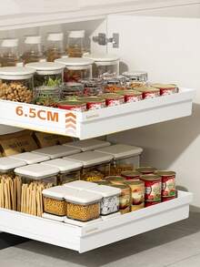 1pc Expandable Storage Rack, Cabinet Pull-Out Basket, Sink Drawer Bowl Basket, Kitchen Freestanding Organizer Rack, Extendable Drawer, Adjustable Kitchen Pantry Pull-Out Drawer Organizer - View 5