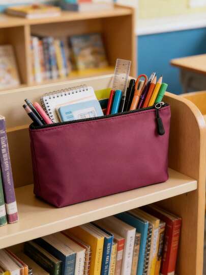 1/2/3个装简约多色大容量铅笔盒，多功能铅笔盒，学习用品，铅笔袋，办公用品，返校礼物，返校季，文具，多功能铅笔袋，文具收纳袋