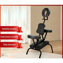 Silla de tatuaje portátil, silla de masaje plegable, silla de tatuaje, silla gua sha, silla de masaje, camilla de belleza, silla gua sha - Negro - Ver 2