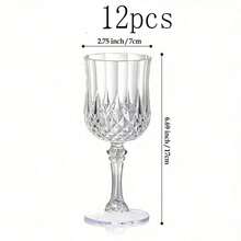 1/2/4/6/8pcs Transparent Stemware, Elegant Reusable Glassware Suitable For Holidays, Weddings, Halloween, Christmas, Various Events And Parties, High-End Drinkware, Durable And Easy To Clean - Clear - View 16
