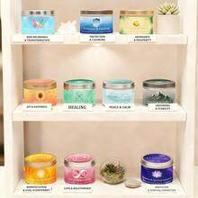 EVODUCK Candles Scenteds | Lavender & Eucalyptus 3oz Scented Soy Wax Candle With Green & White Crystal | For Deep Focus, Meditation, Yoga & Reading | Valentine's Day, Birthdays Gift | With Guidance Card - Crystal Candles - View 13