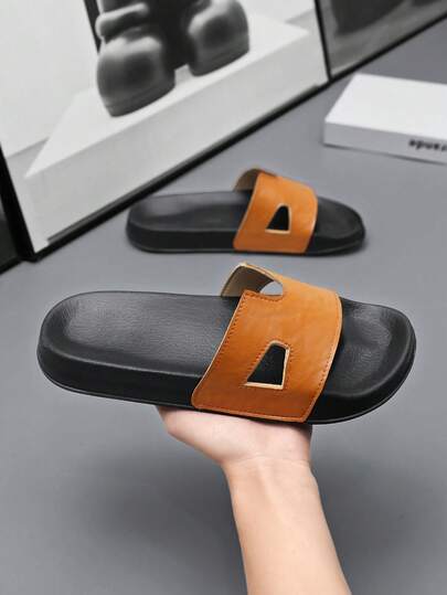 Minimalist Fashion Men's Slippers, Home Slippers, Bathroom Slippers, Indoor Slippers, Bathroom Sandals, Extremely Comfortable, Thick Sole, Easy To Clean