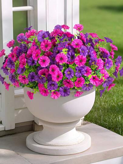 Hoa và cây giả ngoài trời, cây giả chống tia UV dùng trang trí hiên nhà, vườn, ban công, chậu cây cửa sổ, cây bụi và cây xanh giả bằng lụa sống động như thật.