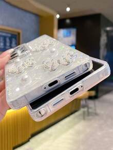 闪亮极光水钻蝴蝶珍珠激光心形贝壳图案手机壳，兼容三星 Galaxy S26 Ultra S25 Ultra S24 Ultra S26 Plus S25 S24 Plus，奢华摄像头镜头保护，防震防摔，柔软后盖 - 粉色 - 查看 5
