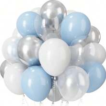 20/40 piezas Globos de 10 pulgadas en blanco mate, azul macaron, transparente y plateado metálico, adecuados para cumpleaños, bodas, Día de San Valentín, Navidad, Año Nuevo, ceremonia de inauguración, decoración del hogar, arreglo de globos, fiesta de globos, accesorios de fotografía, fondo fotográfico, decoración de bodegón - Ver 1