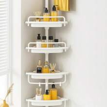 Estante Organizador de Esquina para Baño - Repisas de Acero Inoxidable 4 Niveles - Organizador de Baño Ajustable - Muebles para Baño Regadera - Sin acabado - Ver 3
