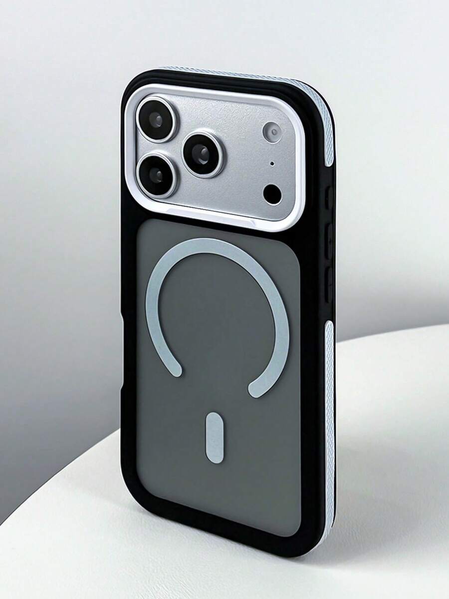 1pc Neon Color Luxury Matte Magnetic Phone Case Compatible With IPhone 17 Pro Max, 17 Air, 17 Pro, 16, 15, 14, 13, 12, 11 Pro Max Plus, Colorful Frame Wireless Charging Anti-Slip Protective Cover - White - View 1