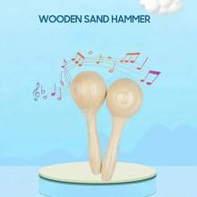 1/2/4pcs Wooden Maracas, Natural Wooden Rattles, Hand-Held Percussion Instruments, Folk And World Hand Drums, Suitable For Parties And Gatherings, No Box Included. The Wooden Mallets Produce A Clear Sound, Promoting Hand-Eye Coordination And Focus. Perfect Percussion Instruments For Parties. Battery-Free Hand-Held Percussion Instruments, Suitable For Holiday Celebrations - Suitable For Adults, Traditional Musical Instruments, Suitable For Outdoor Games And Activities - Khaki - View 2
