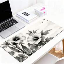 1 pieza Elegante Alfombrilla de ratón con diseño oriental de flores y pájaros - Cosida con precisión para mayor durabilidad, base de goma antideslizante y engrosada, ligera y portátil, ideal para oficina, juegos, estudio y decoración de escritorio en el hogar - Ver 3