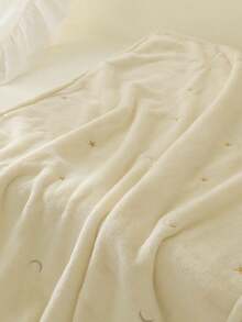 1 chiếc chăn em bé mới, chăn nhung mềm thêu hình gấu dễ thương, phù hợp cho trẻ sơ sinh, trẻ nhỏ, dùng được mọi mùa, dễ mang theo. - Sao và Mặt Trăng - Xem 7