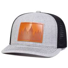 1pc Men's Slightly Curved Brim Baseball Cap With Mountain Pattern, Trucker Hat With Tree Print Leather Label, Breathable Mesh For Casual, Travel, Beach, Spring & Autumn - Multicolor - View 15