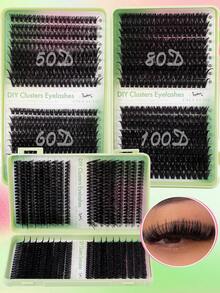 Bộ 720/640/621 bộ keo dán mi giả tự làm, bộ nối mi giả hình chữ D, bao gồm các độ dày 10D, 20D, 30D, 40D, 50D, 60D, 80D, 100D, 120D, 150D. - Màu xanh chanh - Xem 13