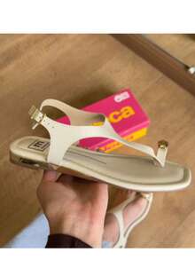 Moleca Women's Flat Sandal With Ring And Rhinestones 5559.103 - 白色關閉 - 查看 9