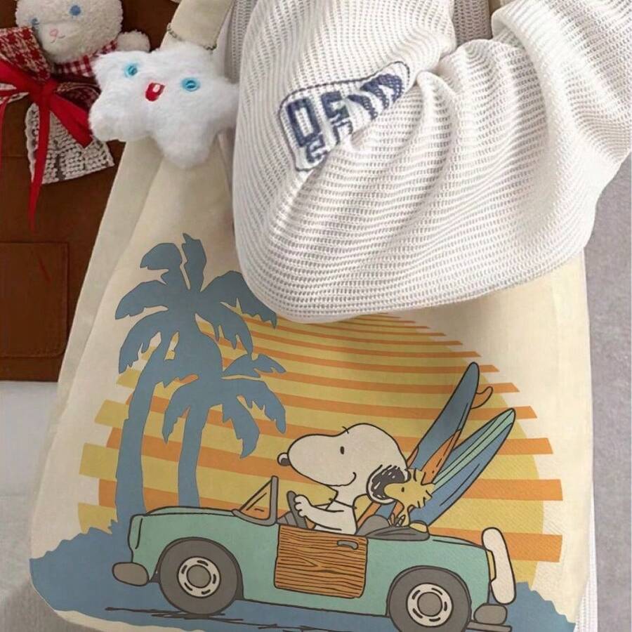 SNOOPY 1 chiếc túi đeo vai cho chó mới năm 2026, túi vải bố đa năng dung tích lớn, túi xách đi học, túi đi làm, quà tặng năm mới, quà tặng ngày Valentine, quà tặng lễ Phục sinh. - Nhiều màu - Xem 1