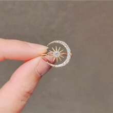 Luxurious Synthetic  Moon Sun Open Adjustable Women's Ring Simple Fashion Ring - Vàng - Xem 7