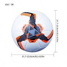 1 pièce Ballon de football, ballon de football doux résistant à l'usure pour l'entraînement et la compétition des adultes, Taille 4,5 - Orange - Voir 8