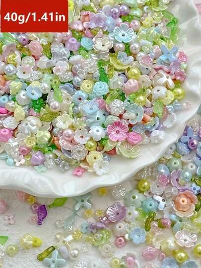 40g/1.41in, 3-12mm Acrylic Mixed Petals Assortment For DIY Beaded Jewelry Making – Perfect For Bracelets, Necklaces & Hair Accessories, Ideal For Beginners And Experts