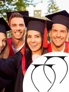 1pc Sturdy Anti-Slip Graduation Cap Band, Graduation Cap Band Liner To Secure Cap And Maintain Hairstyle, Essential For Graduates - Black - View 2