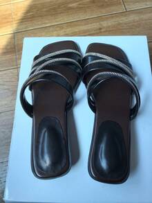 Women's Criss-Cross Strap Sandals, Party/Spring/Summer - Black - View 5