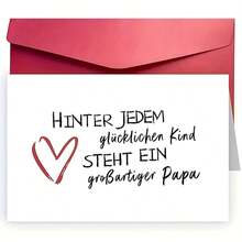 1pc Heartfelt Father's Day Card – German "Hinter Jedem Kind Steht Ein Großartiger Papa" Design, 12cm X 18cm, Perfect For Birthdays And Special Occasions, Express Your Love To Dad From Sons And Daughters, Fathers Day Gift - One Size Fits All - View 3