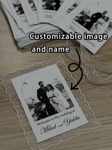 Customized Personalized Lace Ribbon Invitations, Bridal Shower Invitations, Thank You Cards - Cartoon Fantasy Theme, Suitable For Any Occasion - Wedding Ribbon Invitation Cards - View 11