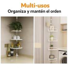 Estante Organizador de Esquina para Baño - Repisas de Acero Inoxidable 4 Niveles - Organizador de Baño Ajustable - Muebles para Baño Regadera - Sin acabado - Ver 2