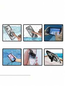 Sarung Ponsel Tahan Guncangan dan Air 6,9 Inci, Casing Ponsel Universal Tahan Air Layar Sentuh dengan Penyangga, Tahan Benturan, Cocok untuk Semua Smartphone, Hadiah Sempurna untuk Penggemar Olahraga Air, Hadiah Musim Semi - MultiWarna - View 7