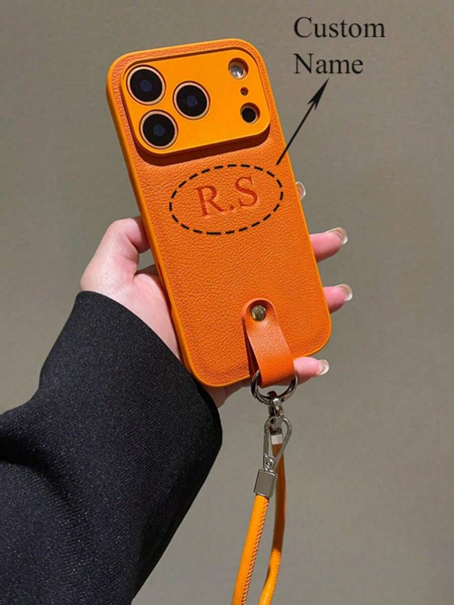 Ốp lưng điện thoại giả da tự thiết kế, khắc tên cá nhân, tương thích với iPhone 17 16 15 14 13 12 11 Pro Max Plus 17 Pro, chống sốc và bảo vệ mặt sau.