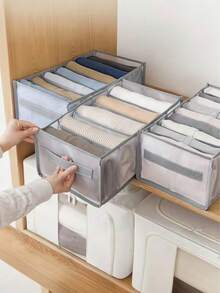 9-Grid Washable Drawer Organizer Box, Wardrobe Divider Storage Box For Underwear, Clothes Folding Storage Bag For Bedroom, Organizer, Home Storage, For Women's T-Shirts, Pants, Winter Dresses, Blouses, Jumpsuits, Spring Dresses, Minimalist Summer Tops - Multicolor - View 5