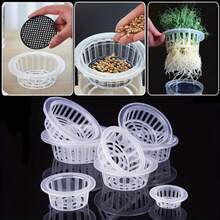 10pcs Planting Baskets, Hydroponic Vegetable Planting Baskets, Plastic Flower Pots, Suitable For Home Balcony Gardening And Nursery Hydroponics - White - View 4
