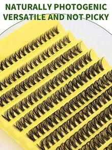 200Pcs D Curl Individual Cluster Lashes 8-16mm Segmented Individual False Eyelashes DIY Spikes Individual Eyelash Extensions - D - View 5