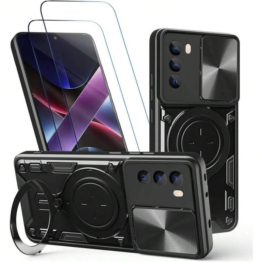 Capa Case For Moto G52 - With Screen Protector And Built-In Phone Stand - Black, 42521941 - Lilac Purple - View 1