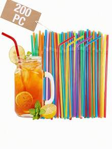 Reusable Straws For Party, Family Gathering, Outdoor Camping And Beach Dinner, Suitable For Beverages, Milk, Soda, Party, Whiskey, Wedding Celebration, Cocktail, Tea, Hot Chocolate, Cold And Hot Cups, Travel Mugs, Applicable For Halloween, Christmas, Valentine's Day Party, Valentine's Day Gift - Multicolor - View 2