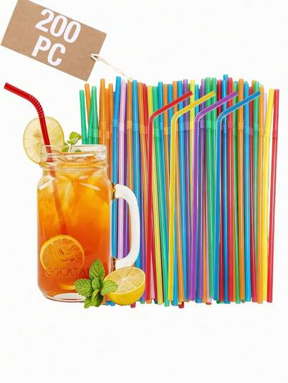 Reusable Straws For Party, Family Gathering, Outdoor Camping And Beach Dinner, Suitable For Beverages, Milk, Soda, Party, Whiskey, Wedding Celebration, Cocktail, Tea, Hot Chocolate, Cold And Hot Cups, Travel Mugs, Applicable For Halloween, Christmas, Valentine's Day Party, Valentine's Day Gift