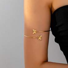 1pc Fashionable Elegant Minimalist Casual Butterfly Design Bracelet, Suitable For Women's Daily Wear - Gold - View 2