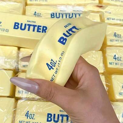 1根黄色软黄油棒，慢回弹减压，适合所有人，可用于工作、学习、娱乐和派对游戏，是理想的礼物选择。