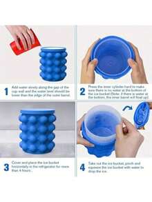 1 pièce Moule à glaçons en silicone - Peut contenir jusqu'à 104 glaçons, accessoire de cuisine idéal pour le réfrigérateur de la maison, peut être utilisé comme boîte de rangement pour le congélateur et aide à organiser l'espace intérieur du réfrigérateur, parfait pour une utilisation à la maison et en magasin - Multicolore - Voir 3