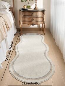 DAJIANG 1 件装米色不对称波浪边羊毛地毯，适用于浴室、厨房、户外、室内、走廊、卧室、客厅、床边，可机洗，易于清洁，底部防滑，适合卧室装饰、浴室装饰、房间装饰、户外装饰 - 彩色 - 查看 14